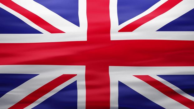 Britain flag, Rippled silk texture - 3D illustration