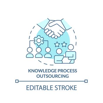 Knowledge process outsourcing turquoise concept icon