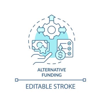 Alternative funding turquoise concept icon