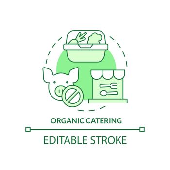 Organic catering green concept icon