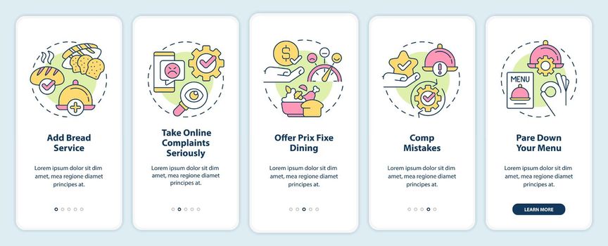 Improve restaurant customer satisfaction onboarding mobile app screen