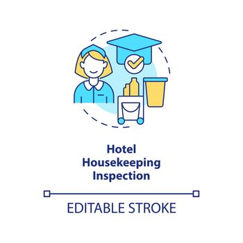 Hotel housekeeping inspection concept icon