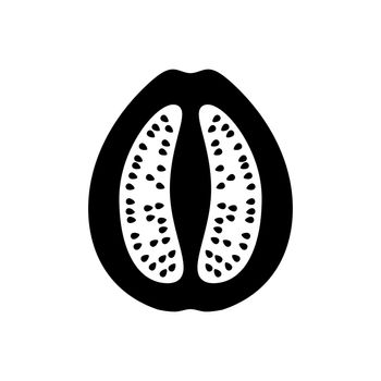 Guava tropical fruit vector glyph icon