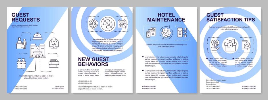 Guest experience in hotel blue gradient brochure template