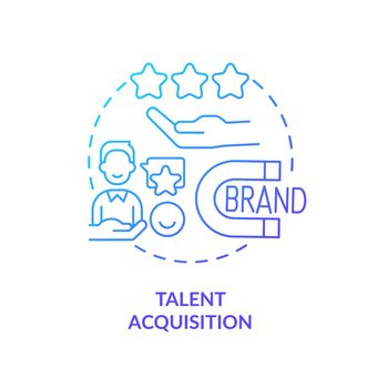 Talent acquisition blue gradient concept icon