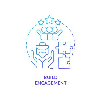 Build engagement blue gradient concept icon