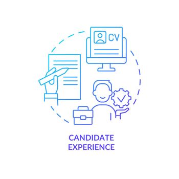 Candidate experience resume blue gradient concept icon