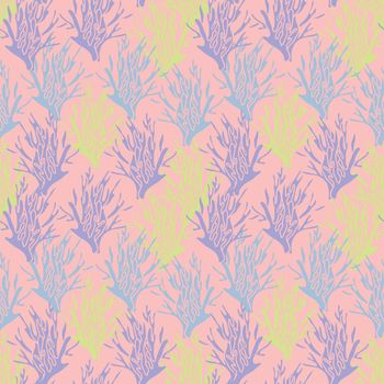 Pastel coral reef vector repeat pattern illustration