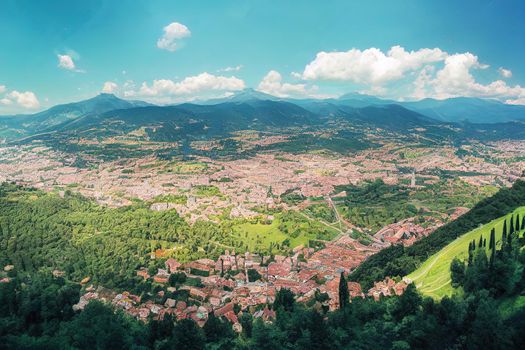 Bolzano aerial panoramic view Bolzano is the capital city of the South Tyrol province in northern Italy , Anime style U1 1