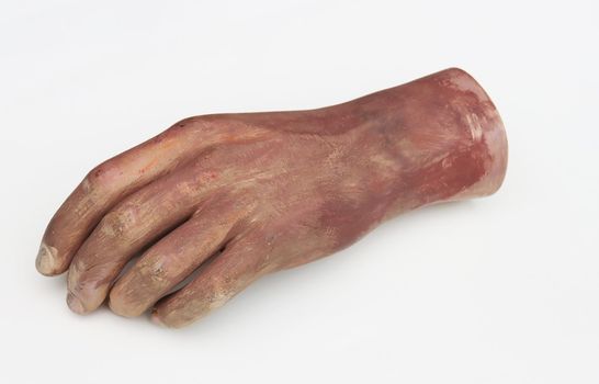 Part of a man's plastic arm from a mannequin.