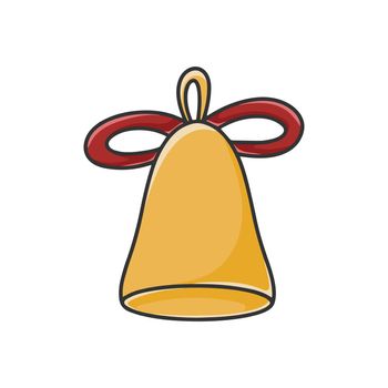 Bell decorated with bow cartoon clipart
