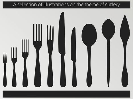 Vector illustration on the theme cutlery