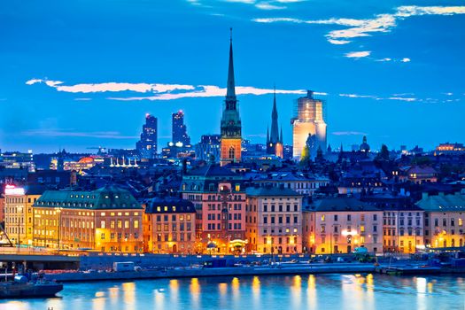Stockholm scenic rooftops and towers evening panorama