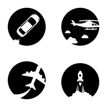 Set of icons on a theme Transport