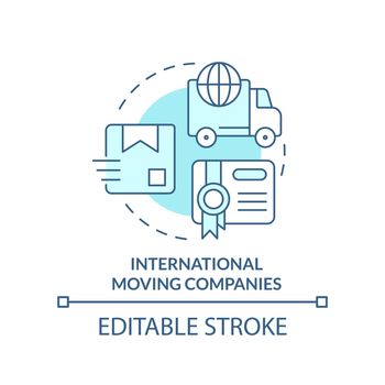 International transport companies turquoise concept icon