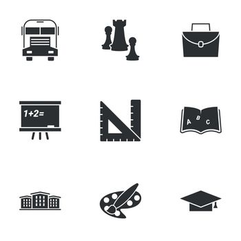 Icons for theme Education and study.White background