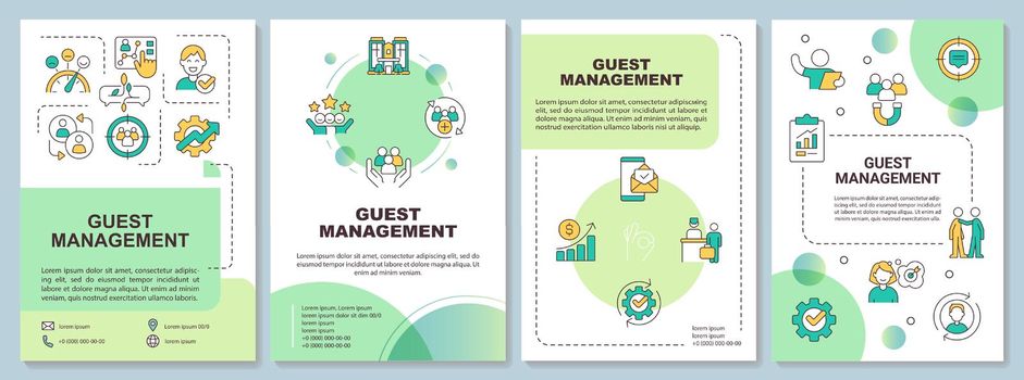 Guest service management green brochure template