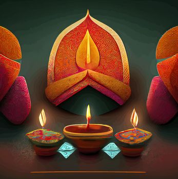 Happy diwali indian festival background with candles. diwali day, happy diwali day.
