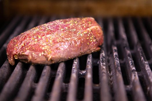 Beef grilled in kitchen restaurant
