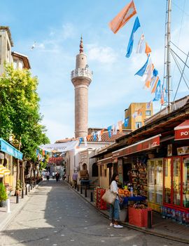 Balat district Istanbul Turkey July 2018, colorful homes and houses at the town
