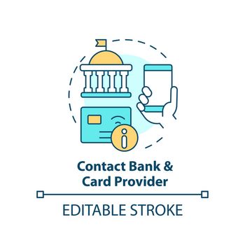 Contact bank and card provider concept icon