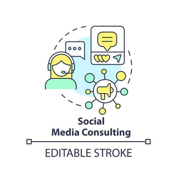 Social media consulting concept icon