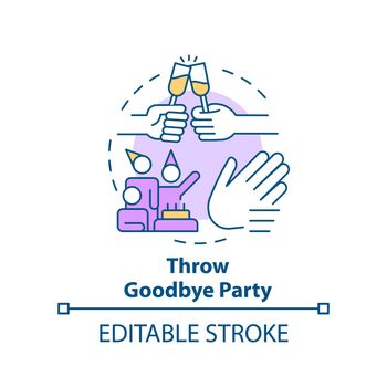 Throw goodbye party concept icon