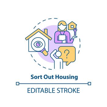 Sort out housing concept icon