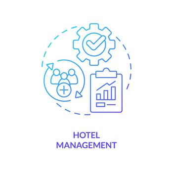 Hotel management blue gradient concept icon