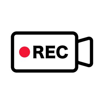Recording camera icon. Video recording. REC. vector.