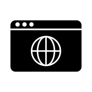 Browser window silhouette icon. Internet and web. Vector.