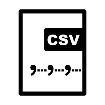 CSV file icon. Data import and export file. Vector.