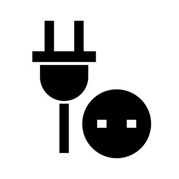 Outlet and round socket icon. Charging plug and charging outlet socket. Vector.