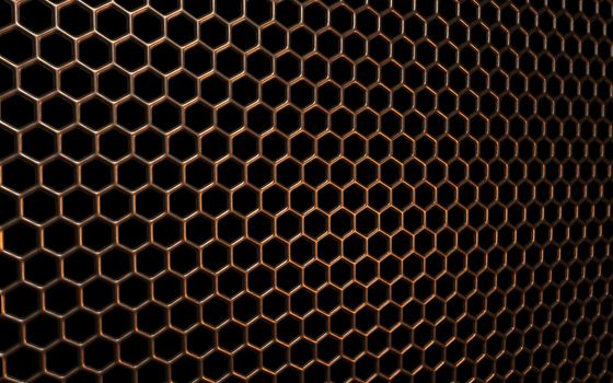 Beautiful pattern of bronze mesh on a black background
