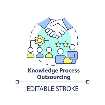 Knowledge process outsourcing concept icon. Expert service. Emerging business trend abstract idea thin line illustration. Isolated outline drawing. Editable stroke. Arial, Myriad Pro-Bold fonts used