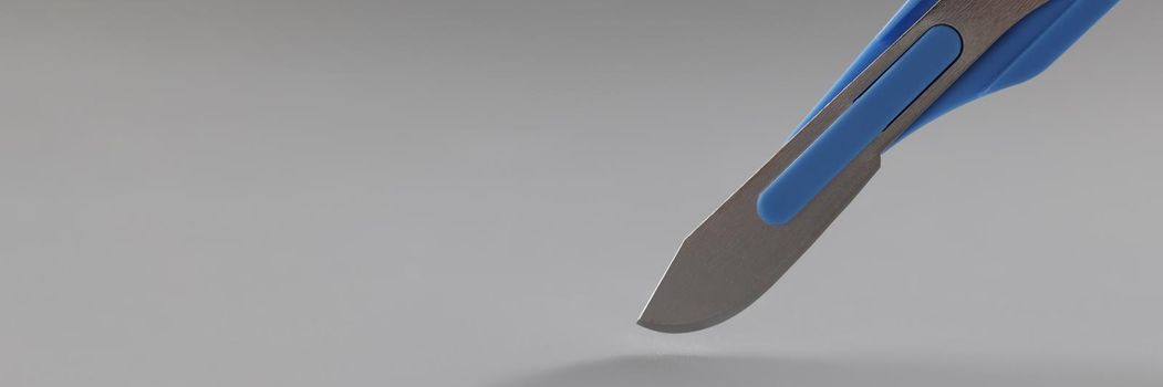 Retractable pocket sized box cutter blue colour knife, sharp equipment