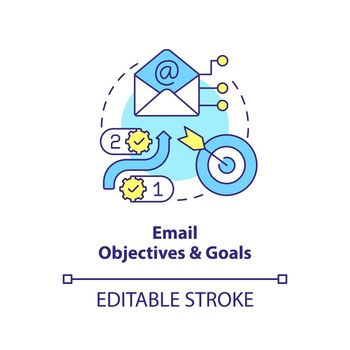 Email objectives and goals concept icon