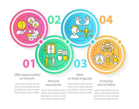 Become expert networker tips circle infographic template