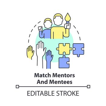 Match mentors and mentees concept icon