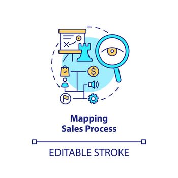 Mapping sales process concept icon