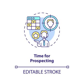 Time for prospecting concept icon