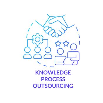 Knowledge process outsourcing blue gradient concept icon