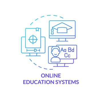 Online education systems blue gradient concept icon
