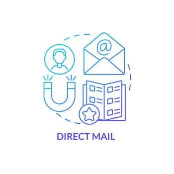 Direct mail blue gradient concept icon