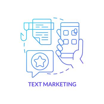 Text marketing blue gradient concept icon
