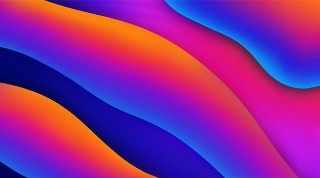 Colorful shapes Wavy backdrop. Fluid gradient background vector. 3d vector.
