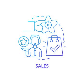 Sales blue gradient concept icon