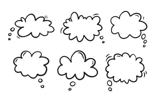 Thought bubble icon design. Smooth cloud Doodle Thought bubble icon trendy hand drawn outline style.