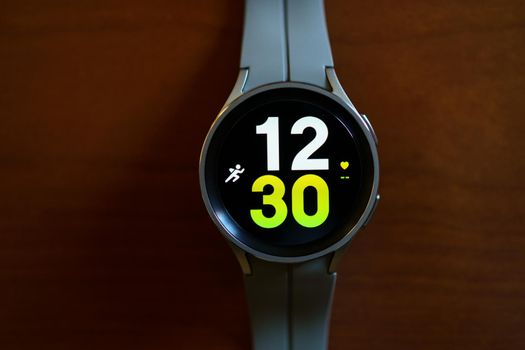 Granada, Andalusia, Spain - September 28, 2022: New Samsung Watch 5 Pro