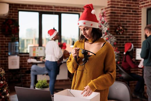 Depressed woman getting fired on christmas eve day
